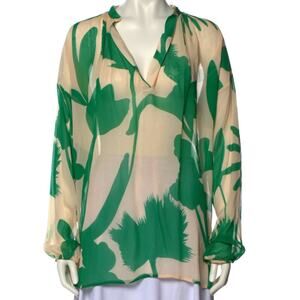 Eywasouls Malibu Silk Printed summer vacation lightweight coverup top small NWT
